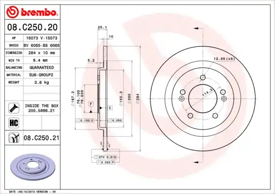 BREMBO 08.C250.21