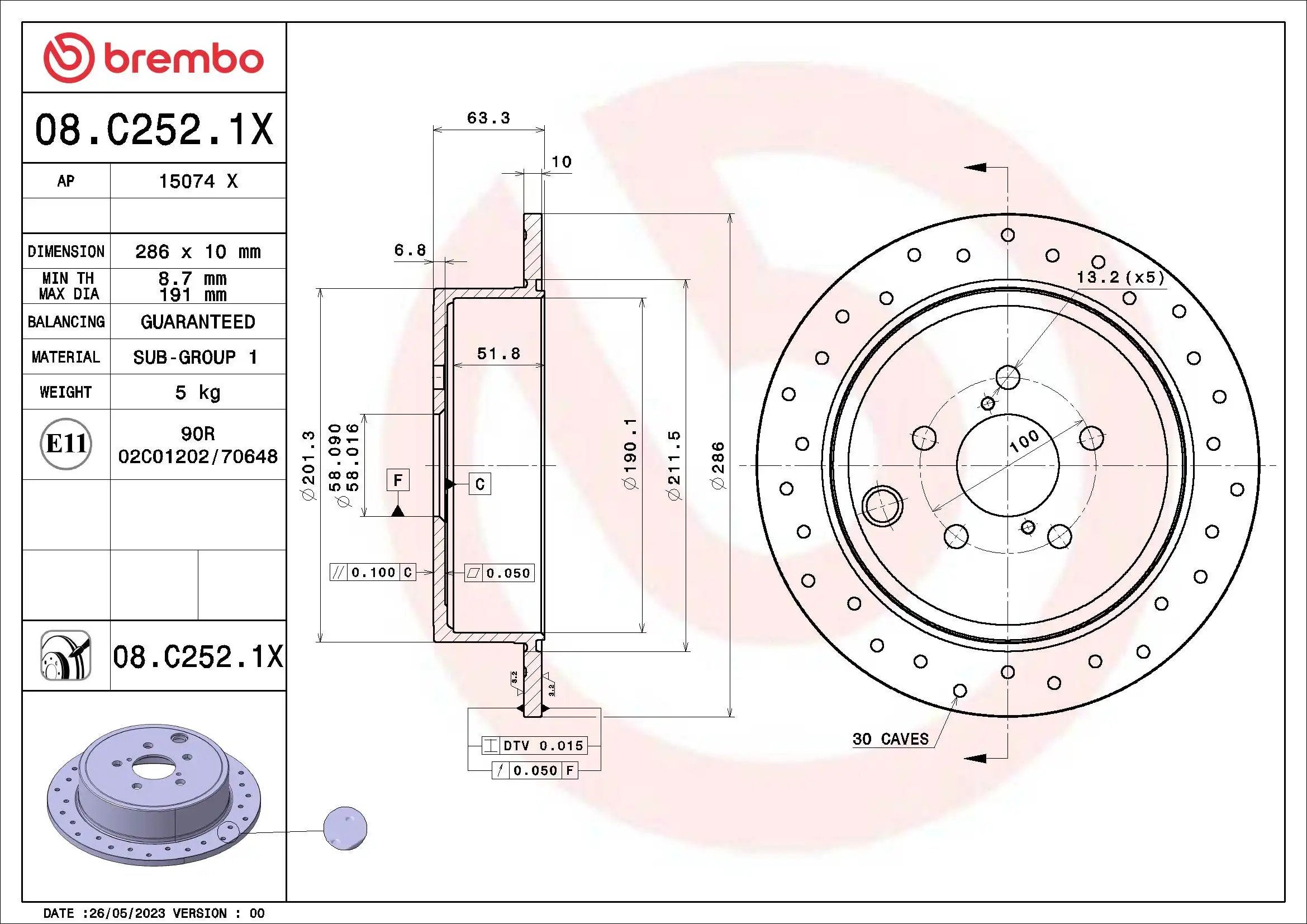 BREMBO 08.C252.1X