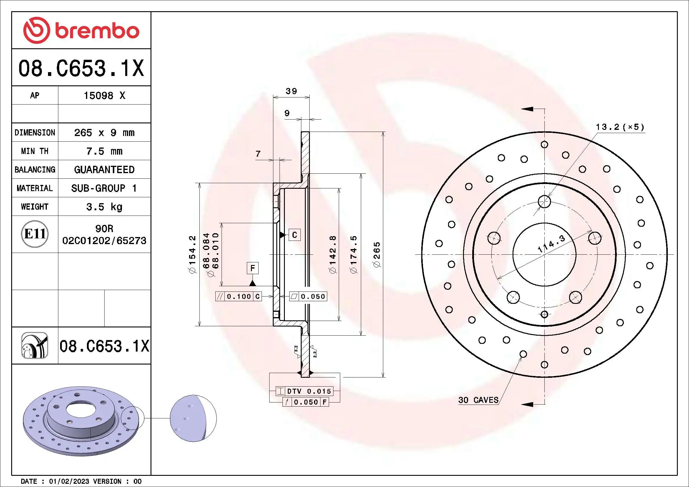 BREMBO 08.C653.1X