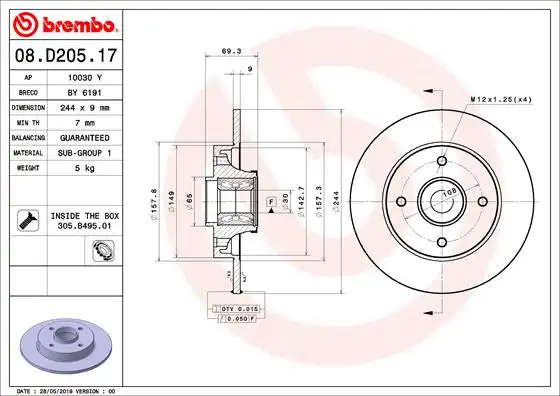 BREMBO 08.D205.17