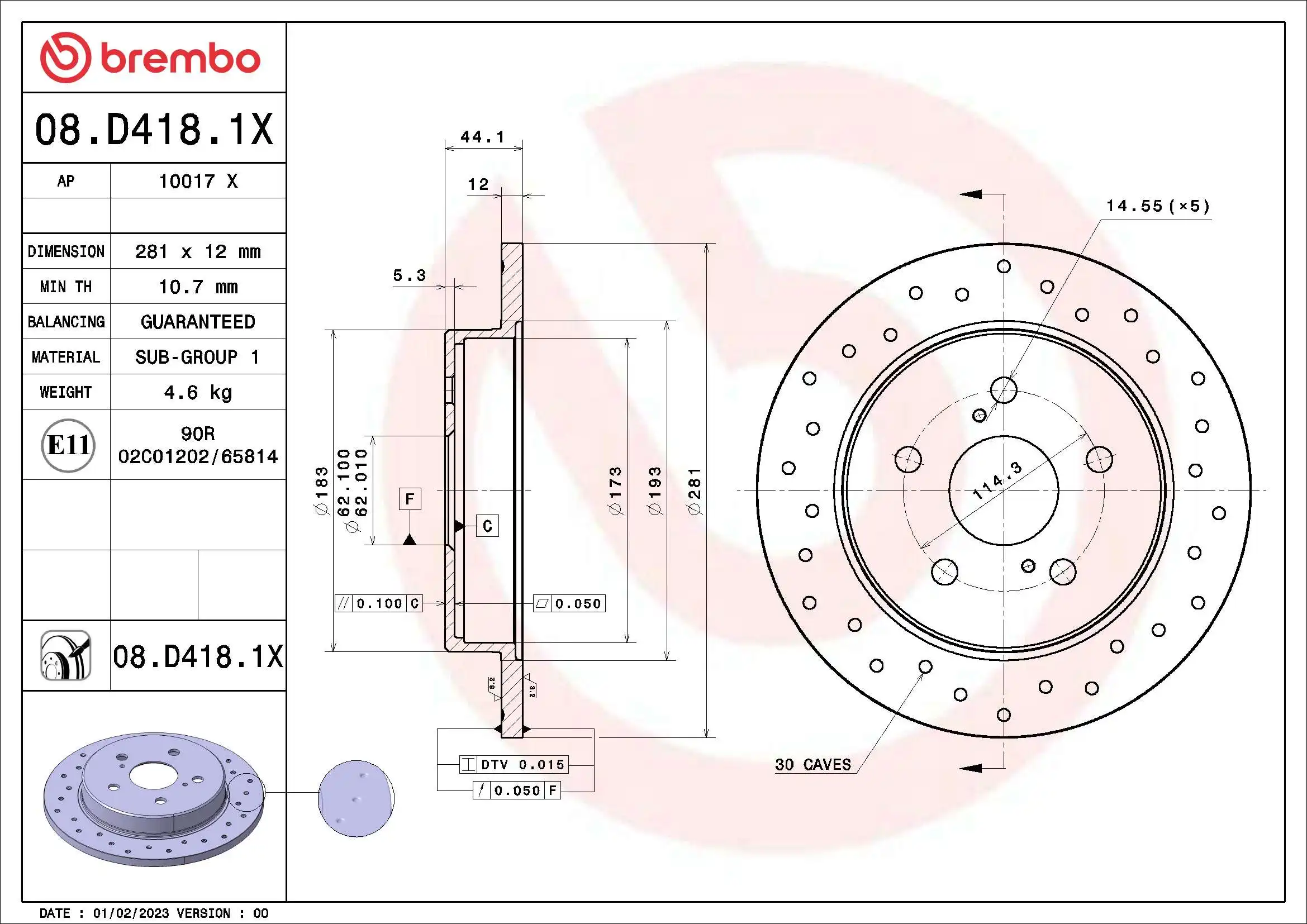 BREMBO 08.D418.1X