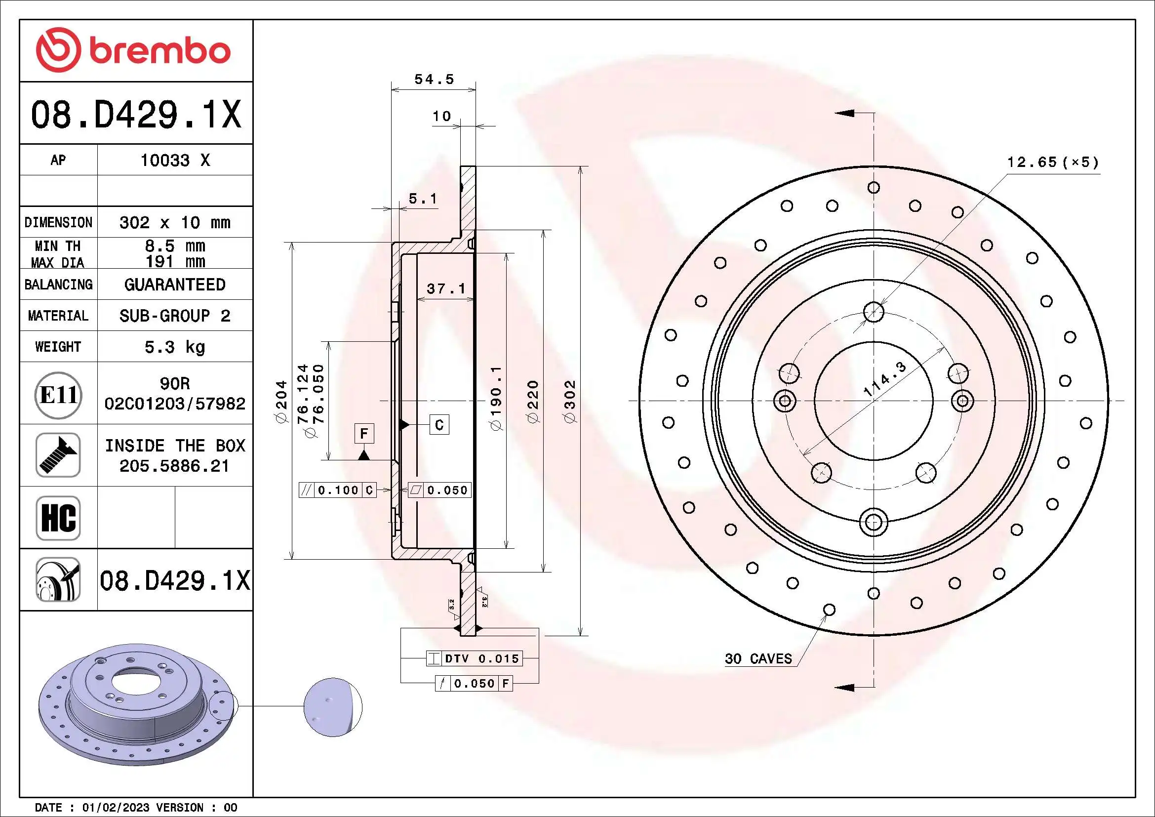 BREMBO 08.D429.1X