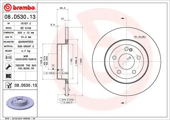 BREMBO 08.D530.13