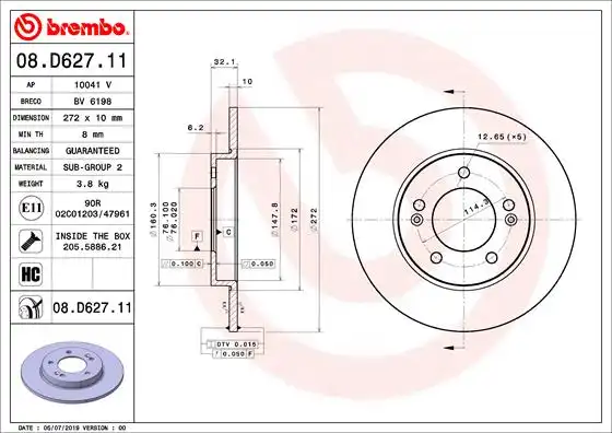 BREMBO 08.D627.11