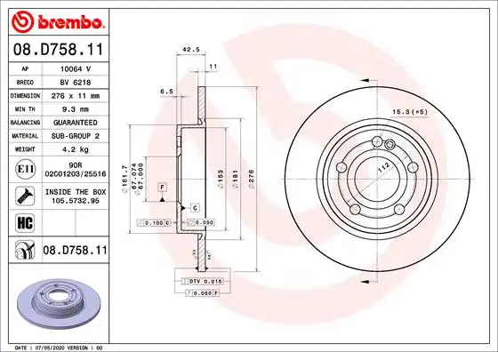 BREMBO 08.D758.11