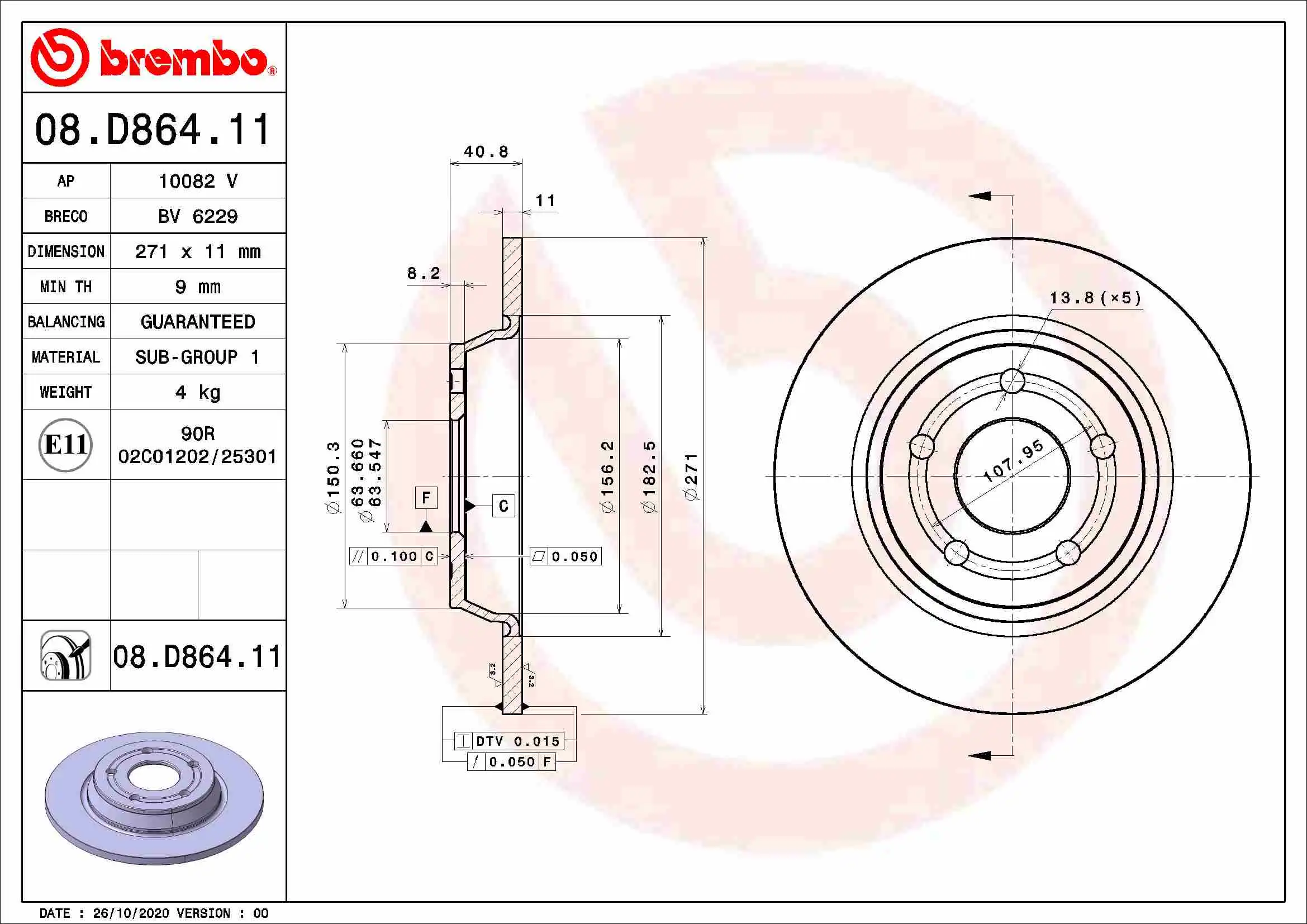 BREMBO 08.D864.11