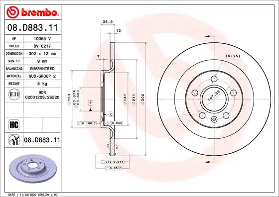 BREMBO 08.D883.11