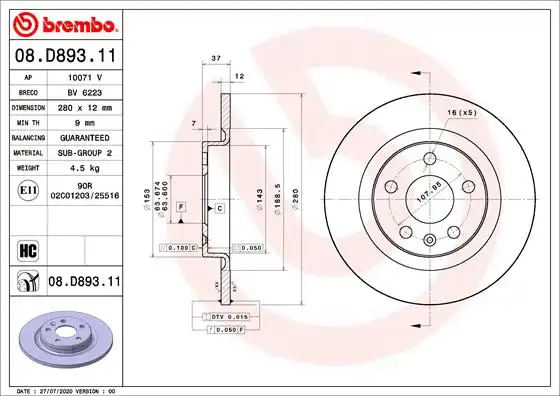 BREMBO 08.D893.11