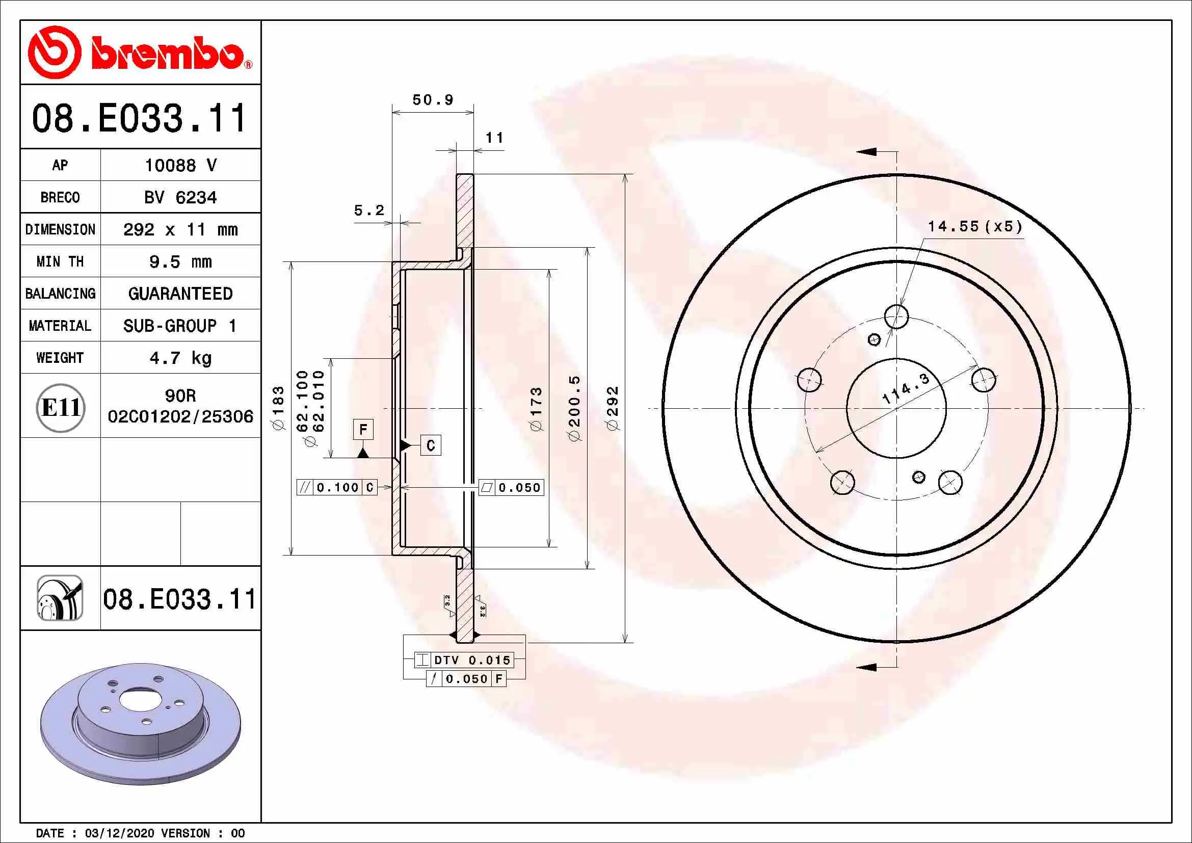 BREMBO 08.E033.11