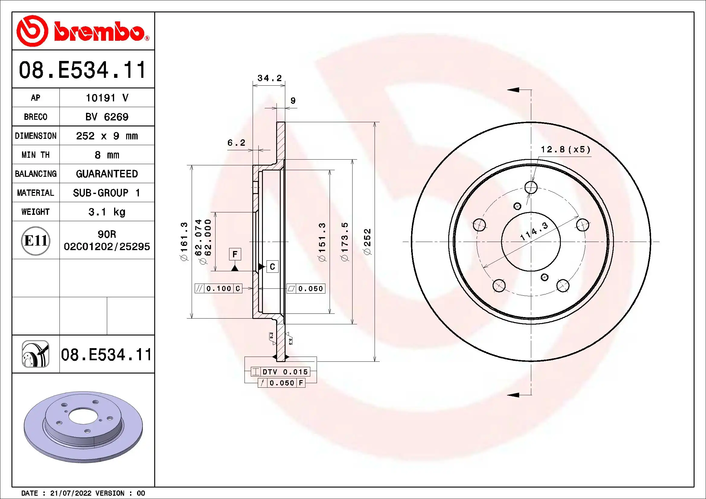 BREMBO 08.E534.11