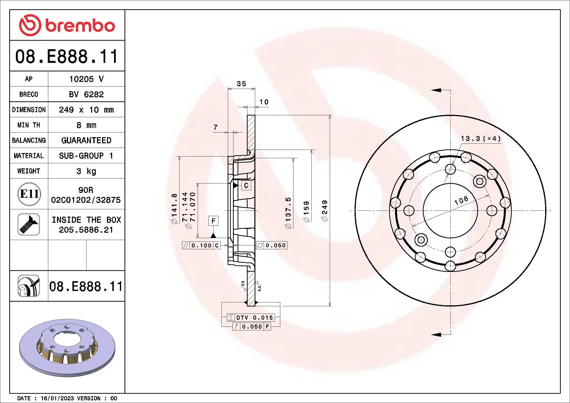 BREMBO 08.E888.11