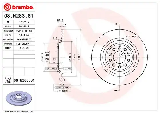 BREMBO 08.N283.81