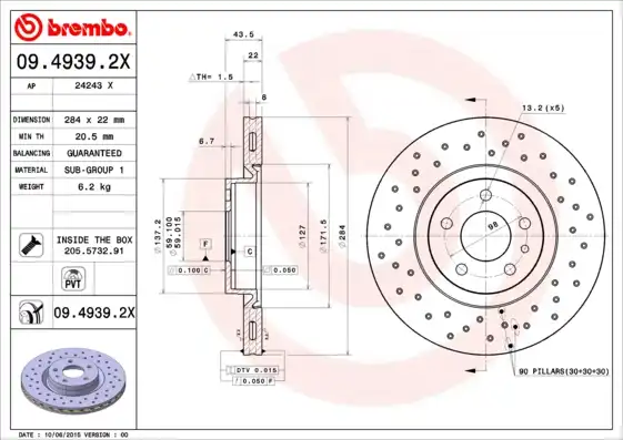 BREMBO 09.4939.2X