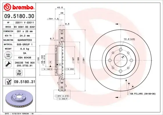 BREMBO 09.5180.31
