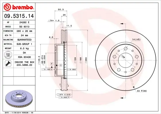 BREMBO 09.5315.14