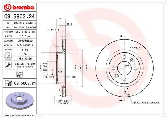 BREMBO 09.5802.21
