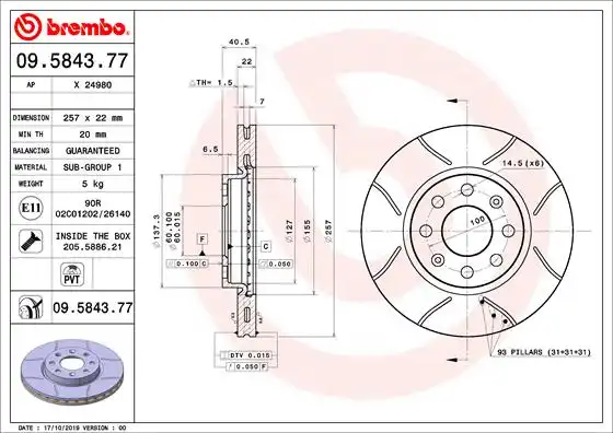 BREMBO 09.5843.77