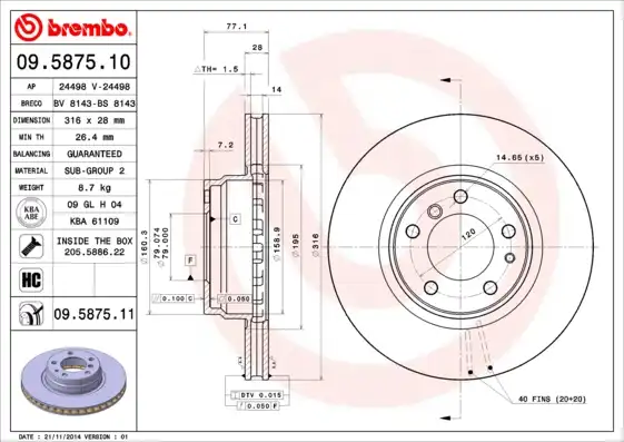 BREMBO 09.5875.11