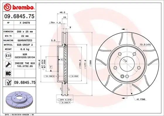 BREMBO 09.6845.75