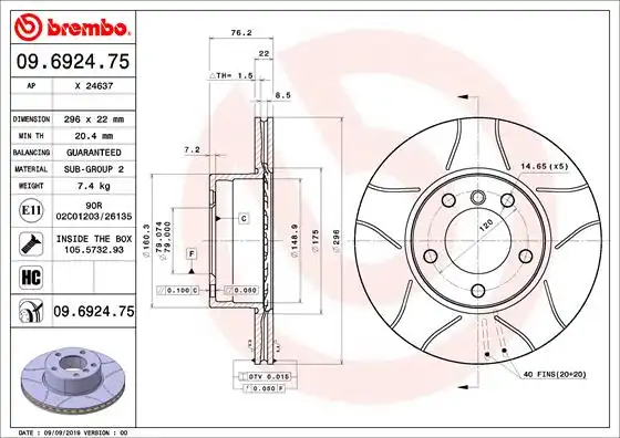 BREMBO 09.6924.75