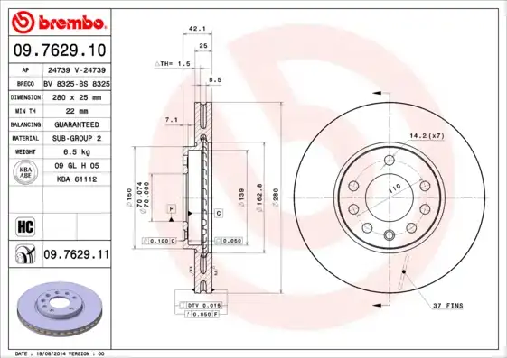 BREMBO 09.7629.11