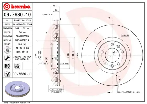 BREMBO 09.7680.10