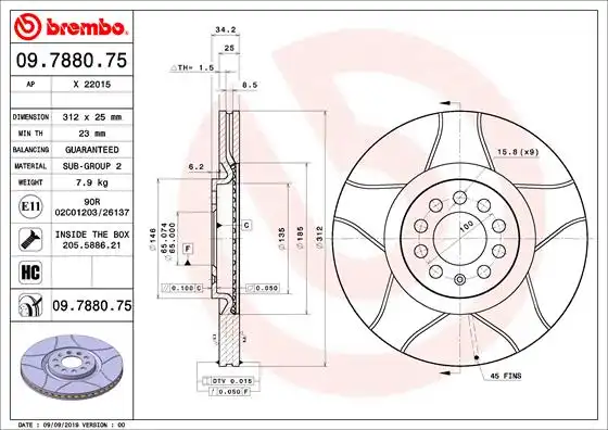 BREMBO 09.7880.75