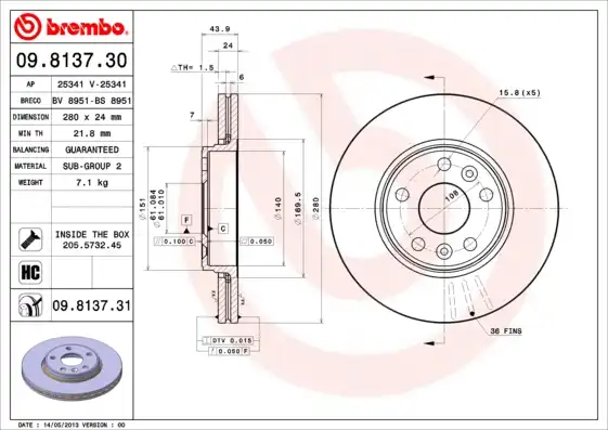 BREMBO 09.8137.31
