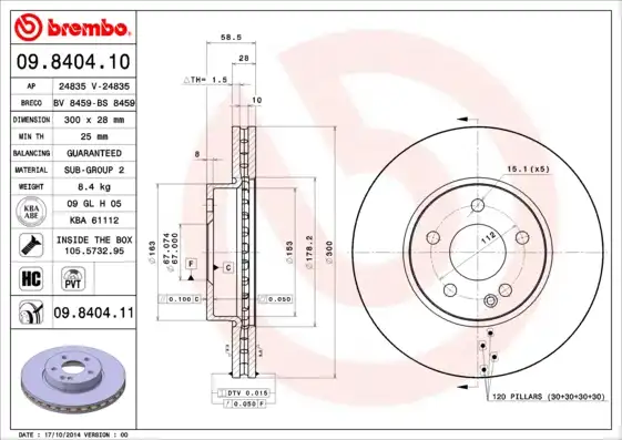 BREMBO 09.8404.11