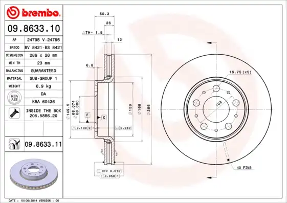 BREMBO 09.8633.11