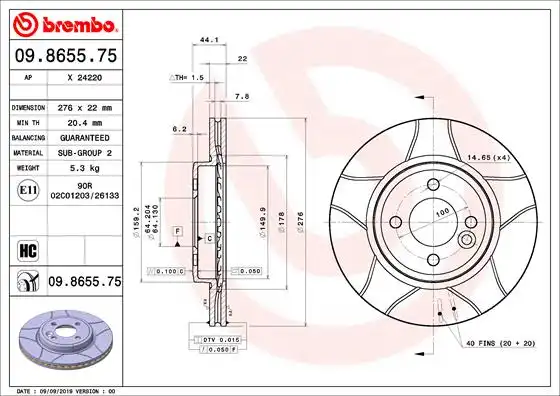BREMBO 09.8655.75