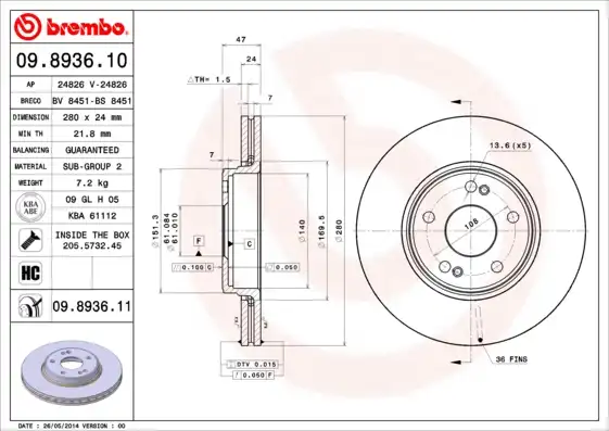 BREMBO 09.8936.11