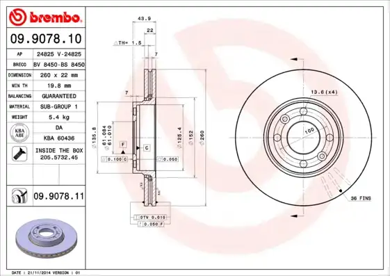 BREMBO 09.9078.11
