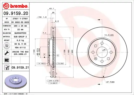 BREMBO 09.9159.21