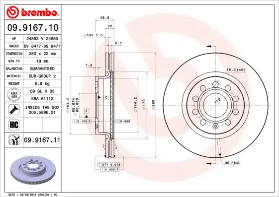 BREMBO 09.9167.11