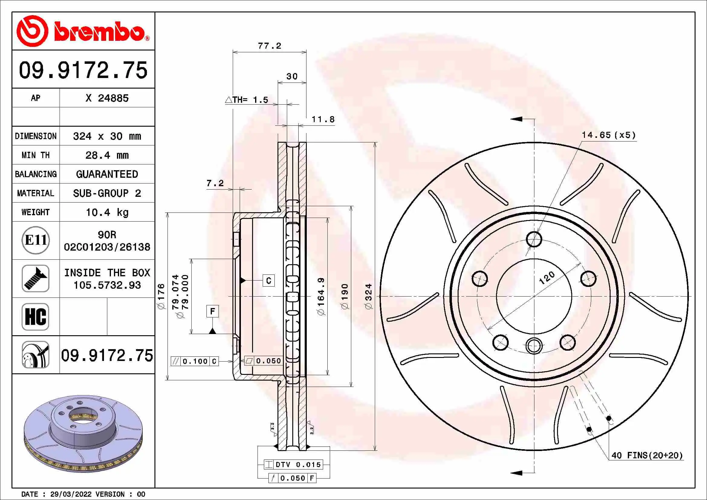 BREMBO 09.9172.75