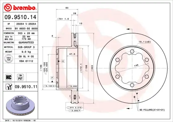 BREMBO 09.9510.11