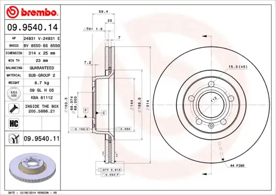 BREMBO 09.9540.11