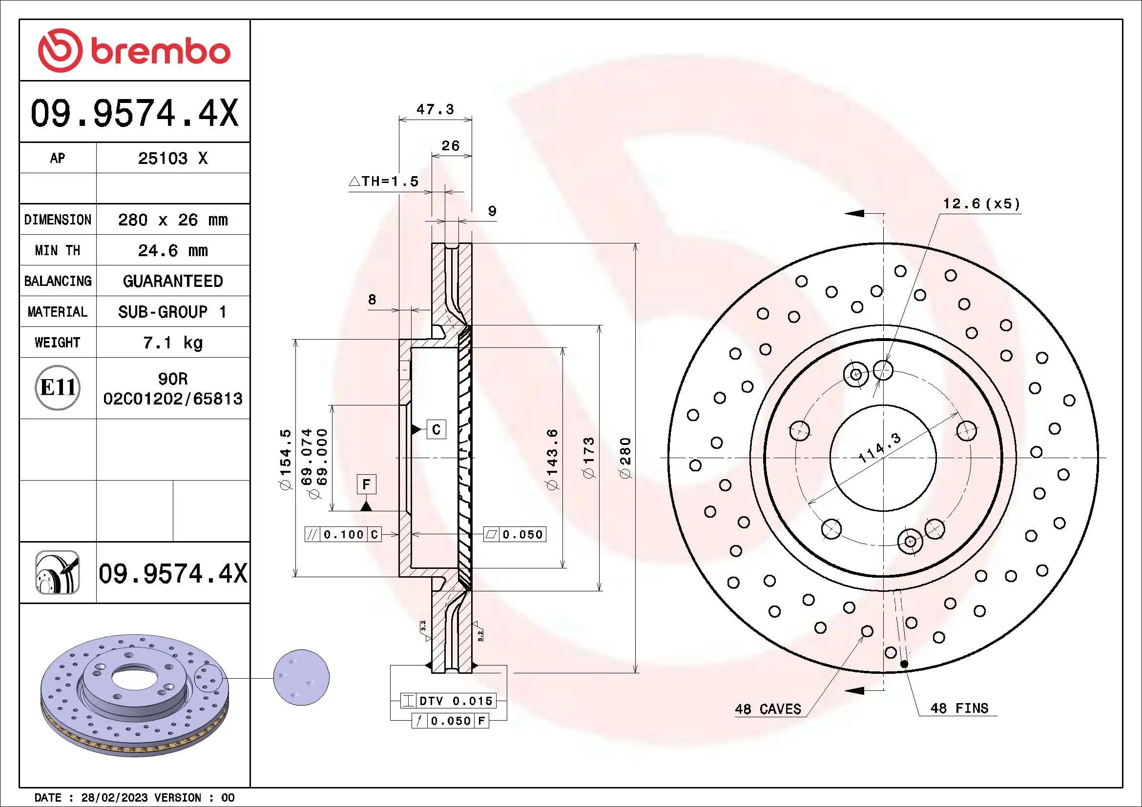 BREMBO 09.9574.4X