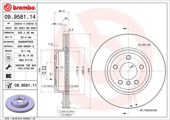 BREMBO 09.9581.11