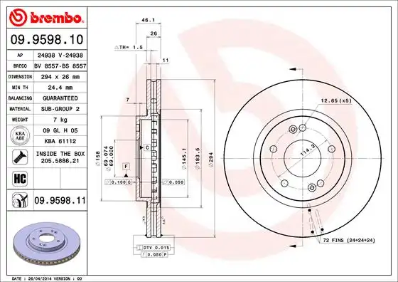 BREMBO 09.9598.11