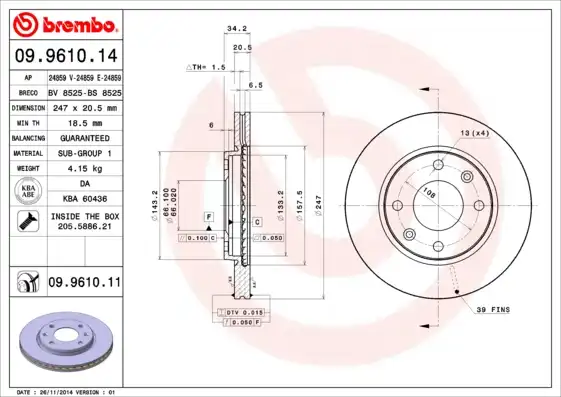BREMBO 09.9610.11