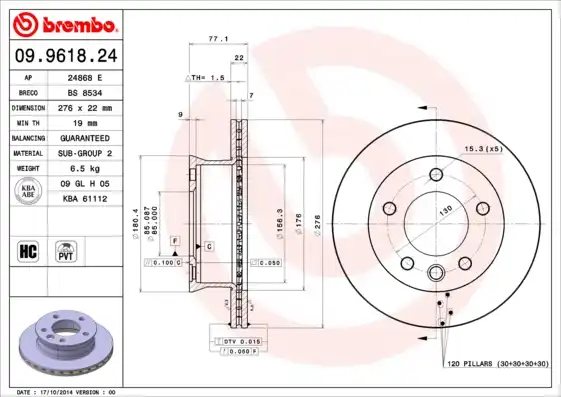 BREMBO 09.9618.24