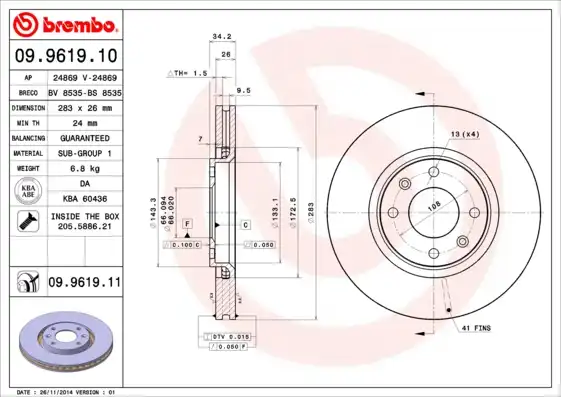 BREMBO 09.9619.11