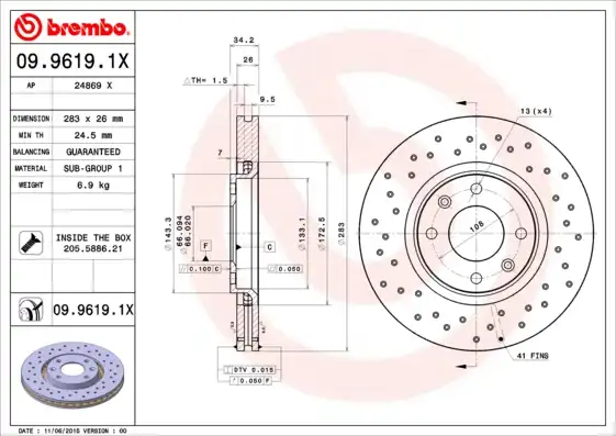 BREMBO 09.9619.1X