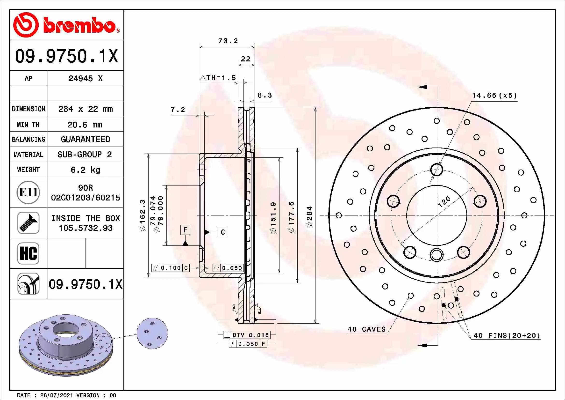BREMBO 09.9750.1X