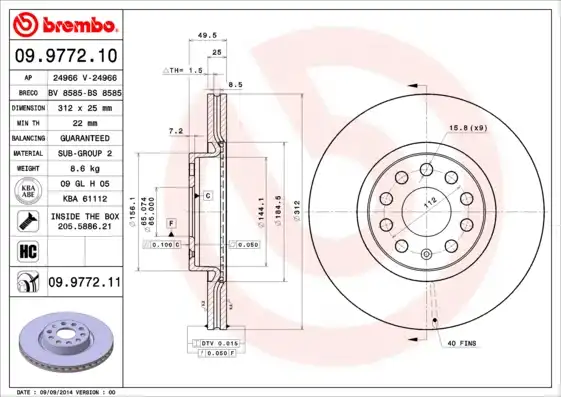 BREMBO 09.9772.11