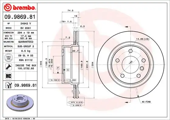 BREMBO 09.9869.81