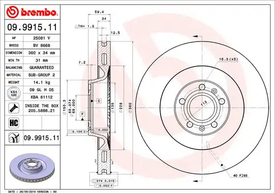 BREMBO 09.9915.11