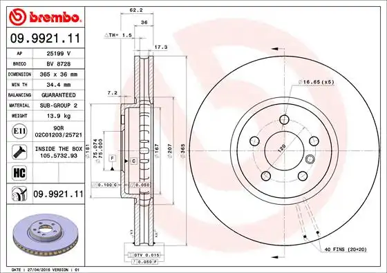 BREMBO 09.9921.11